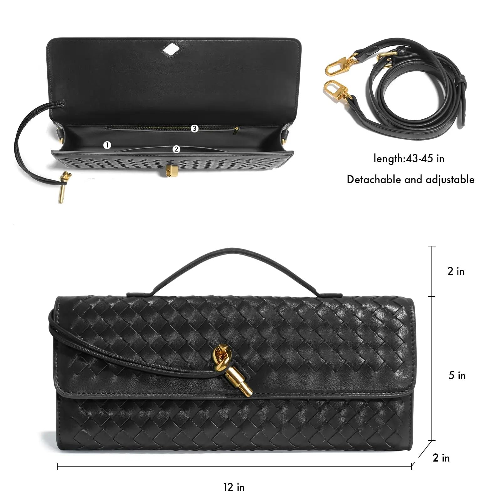 Woven Leather Bags For Evening Crossbody And Clutch